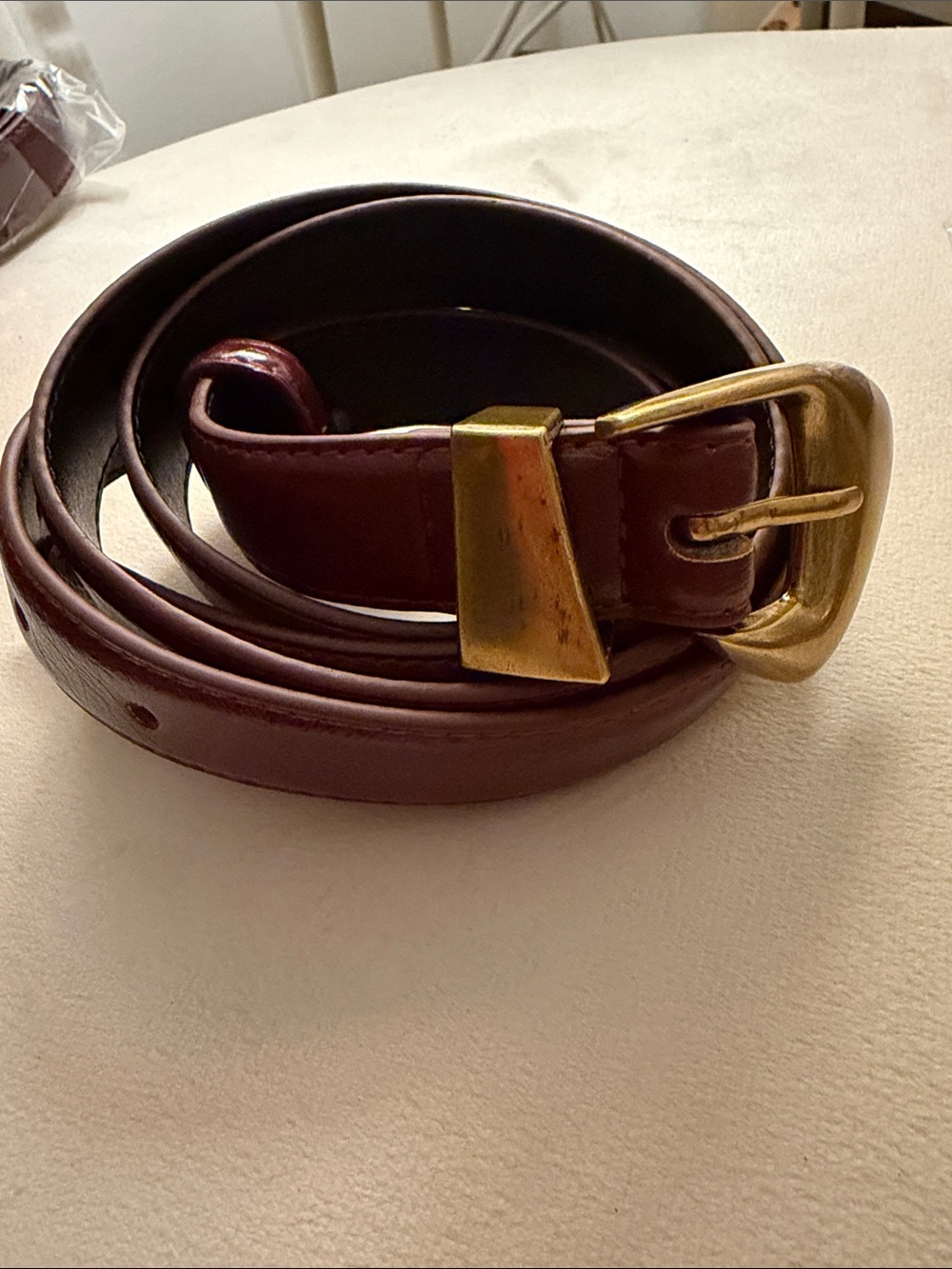 Women’s 8 Other Reason Harper Leather Belt with Gold Buckle size 1XL/2XL
